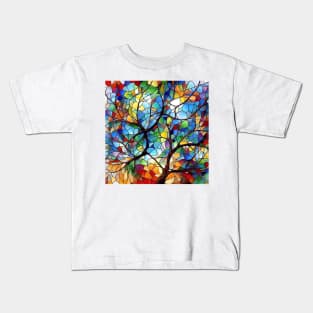 Stained Glass Tree Kids T-Shirt